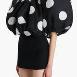 Khaite - Siel Dress in Black with Large White Dots