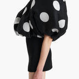 Khaite - Siel Dress in Black with Large White Dots