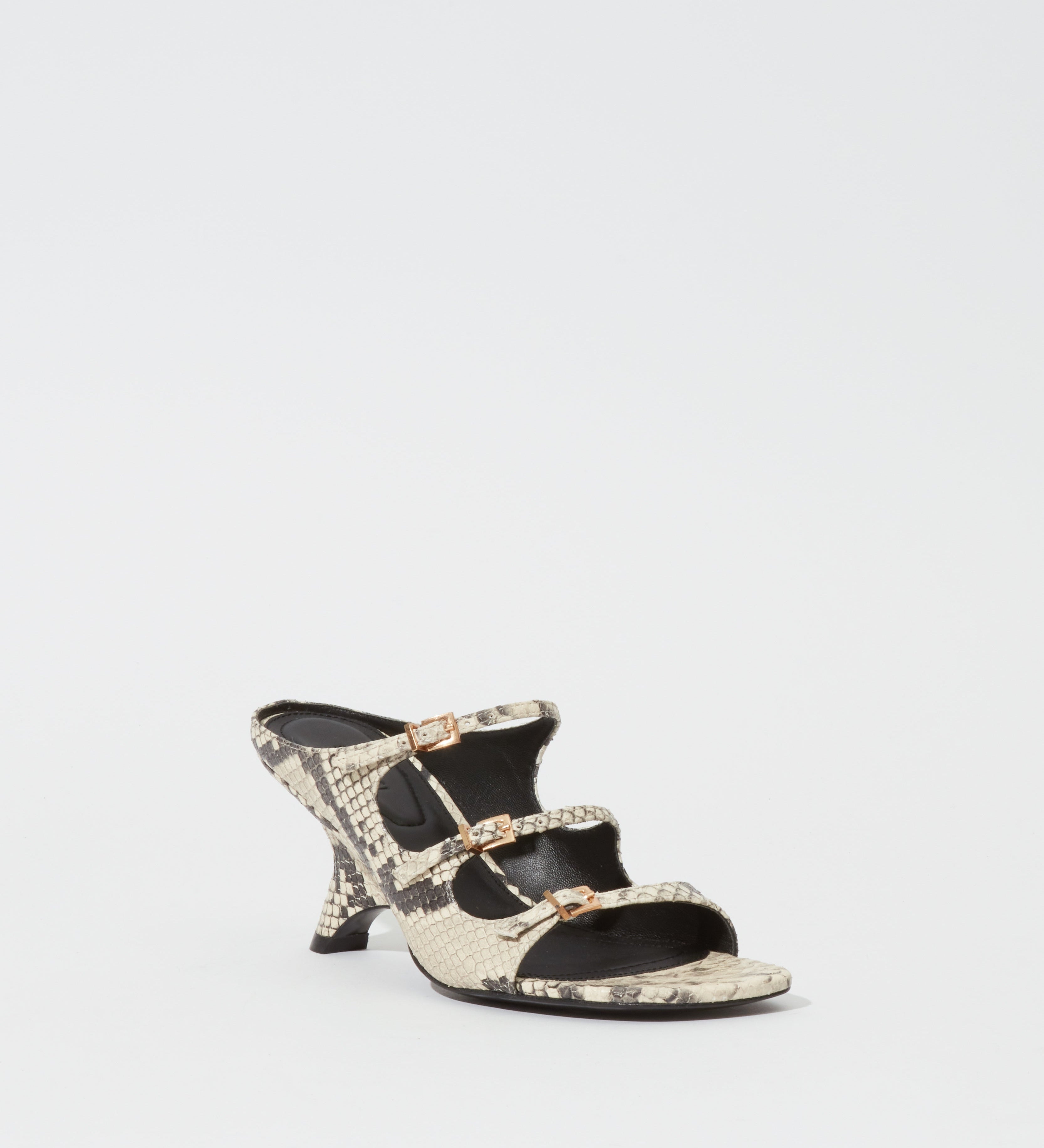 Simkhai - River Snake Print Leather Buckle Mule