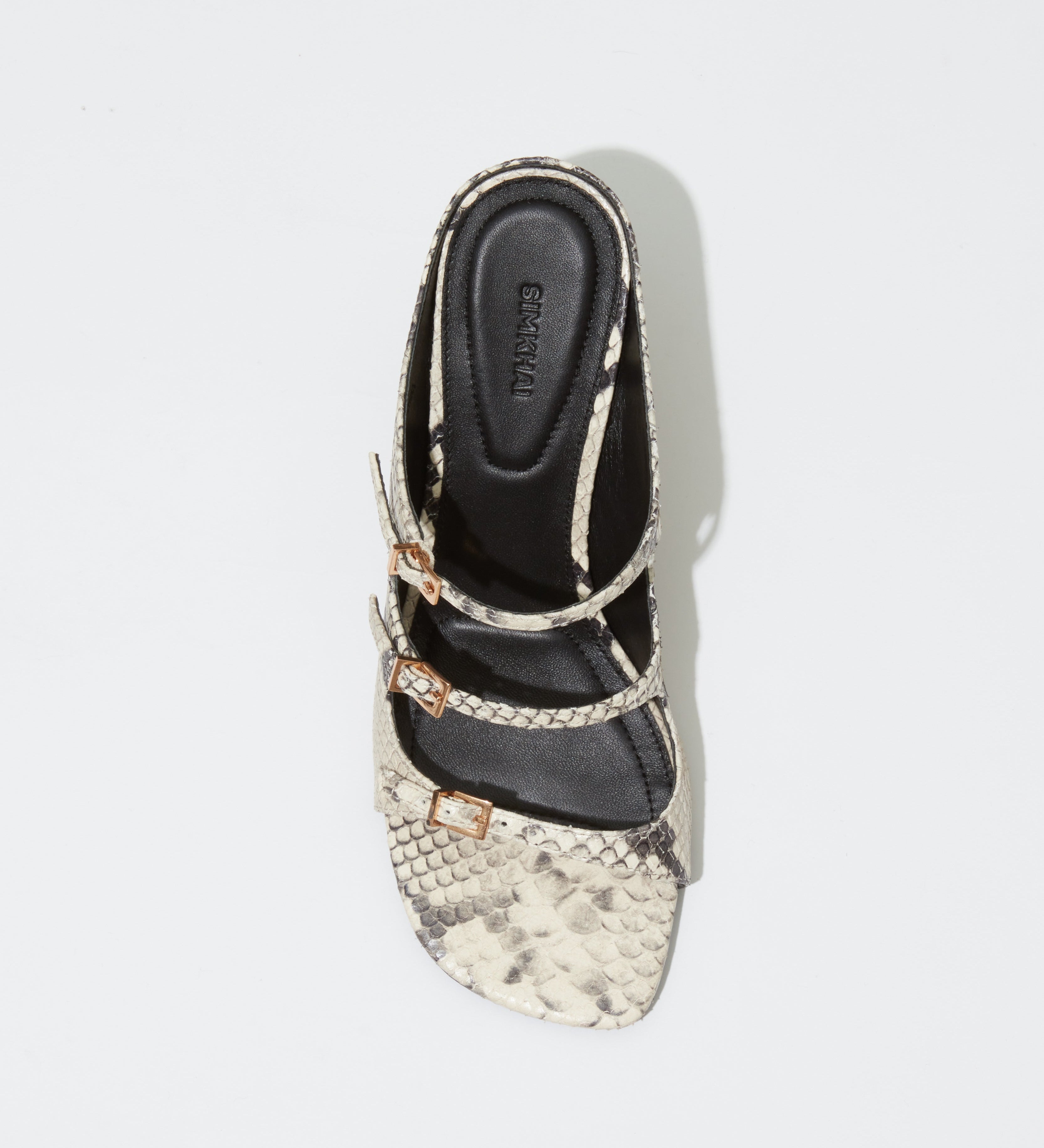 Simkhai - River Snake Print Leather Buckle Mule