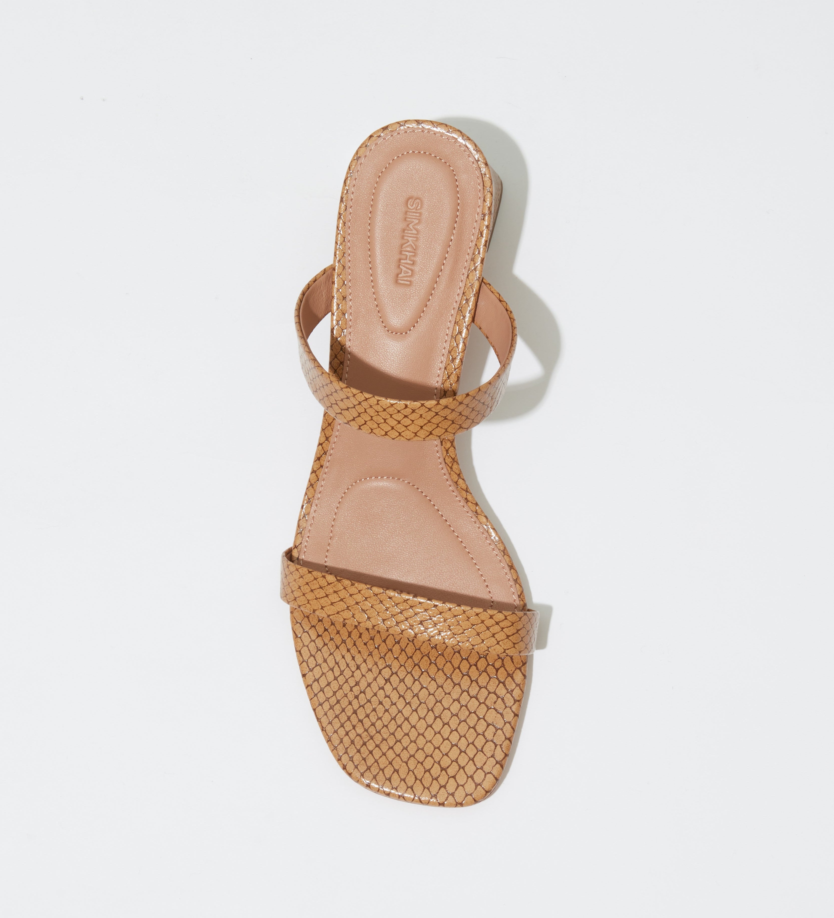 Simkhai - Clara Debossed Leather Block Heel