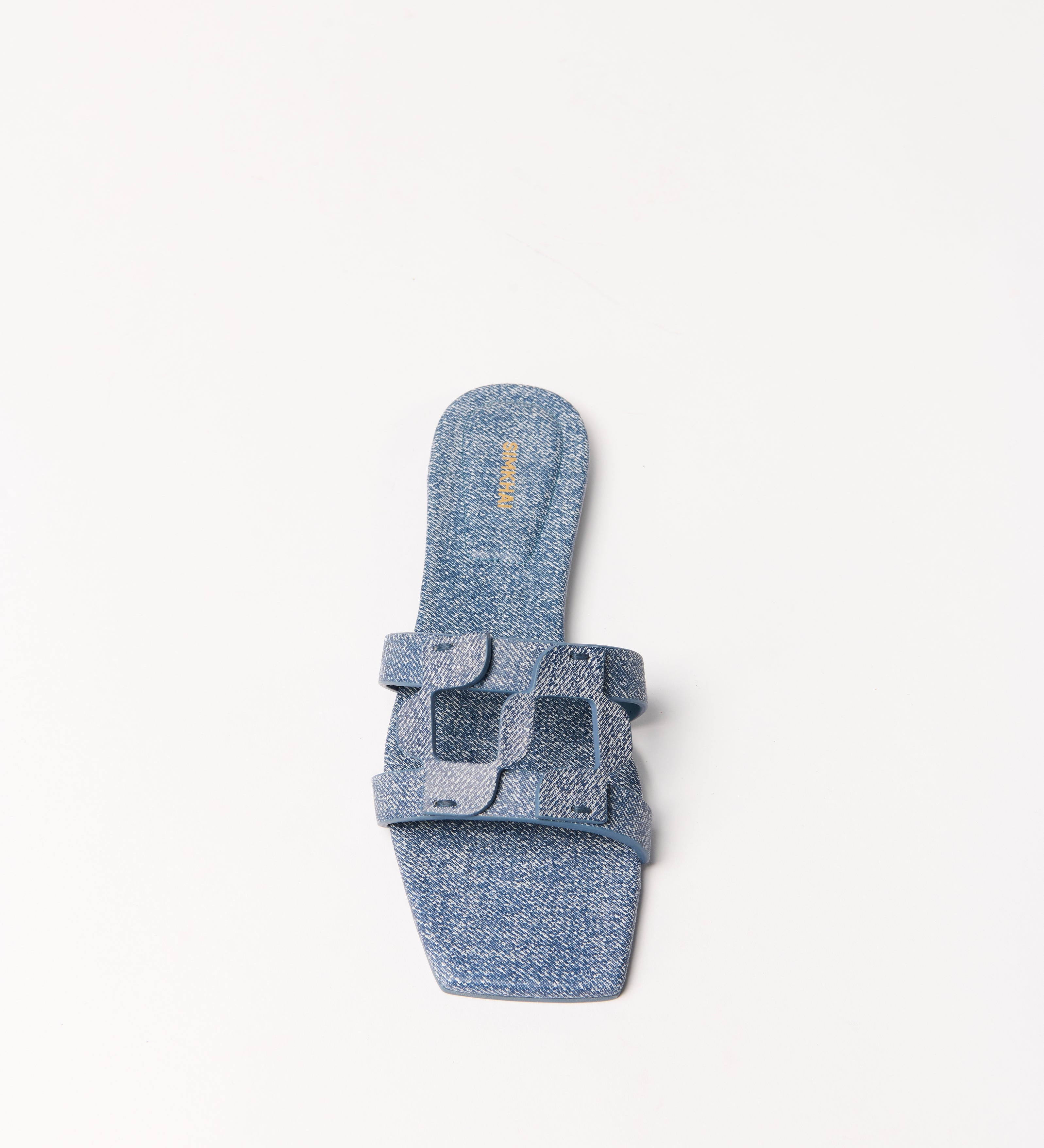 Simkhai - Monogram Denim Leather Flat Slide
