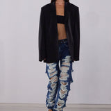 Simkhai - Erie High Waist Distressed Denim Pant