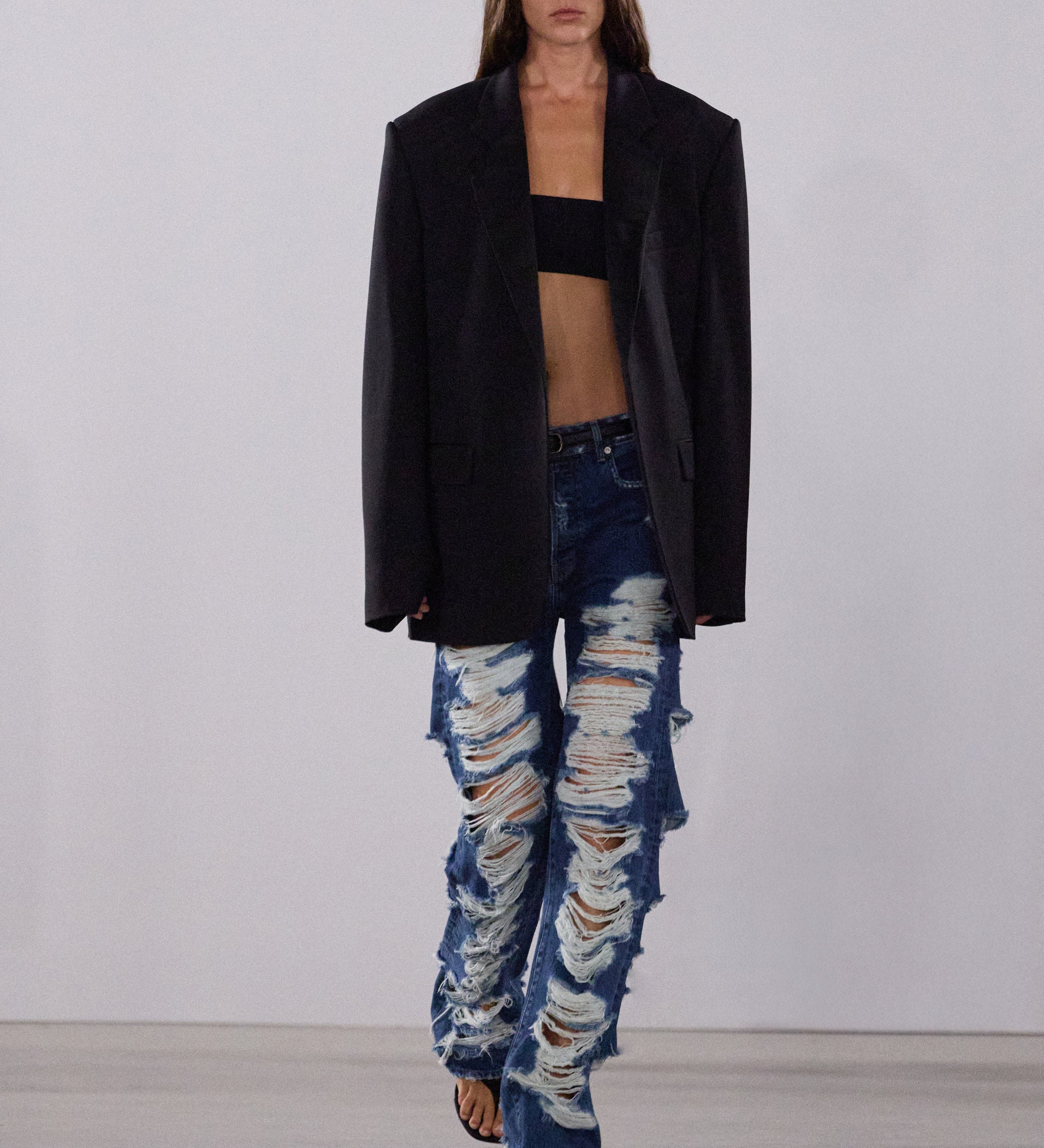 Simkhai - Erie High Waist Distressed Denim Pant