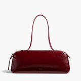 Khaite - Simona Shoulder Bag in Oxblood Crackle Patent Leather