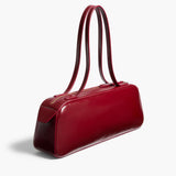 Khaite - Simona Shoulder Bag in Oxblood Crackle Patent Leather