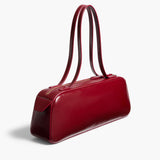 Khaite - Simona Shoulder Bag in Oxblood Crackle Patent Leather