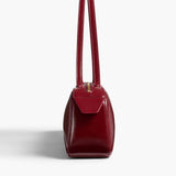 Khaite - Simona Shoulder Bag in Oxblood Crackle Patent Leather
