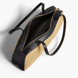 Khaite - Simona Shoulder Bag in Natural Canvas with Black Leather