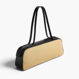 Khaite - Simona Shoulder Bag in Natural Canvas with Black Leather