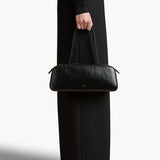 Khaite - Simona Shoulder Bag in Black Crackle Patent Leather