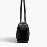 Khaite - Simona Shoulder Bag in Black Crackle Patent Leather