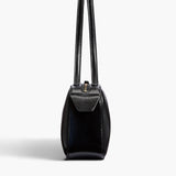 Khaite - Simona Shoulder Bag in Black Crackle Patent Leather