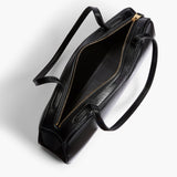 Khaite - Simona Shoulder Bag in Black Crackle Patent Leather