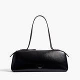 Khaite - Simona Shoulder Bag in Black Crackle Patent Leather
