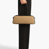 Khaite - Simona Shoulder Bag in Natural Canvas with Black Leather