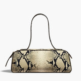 Khaite - Simona Shoulder Bag in Natural Python-Embossed Leather
