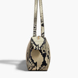 Khaite - Simona Shoulder Bag in Natural Python-Embossed Leather