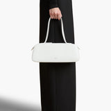Khaite - Simona Shoulder Bag in Optic White Crackle Patent Leather