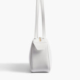 Khaite - Simona Shoulder Bag in Optic White Crackle Patent Leather