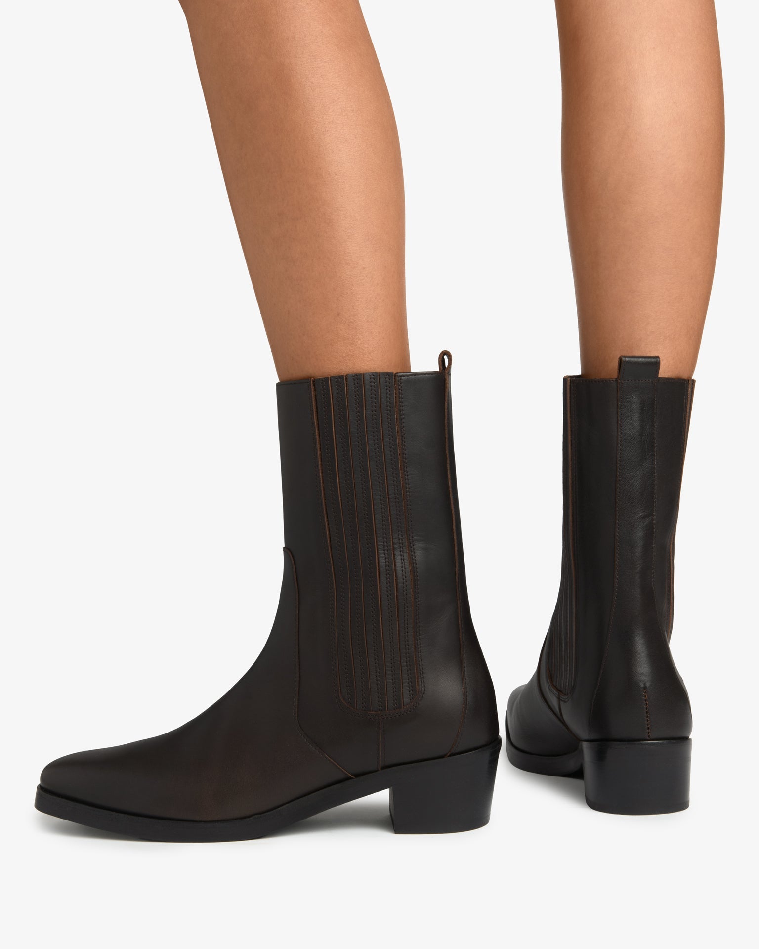Jude - Smoke Ankle Boot Dark Brown Leather – The Iconic Issue