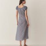 DÔEN - SOFIA DRESS -- BLUE PORCELAIN TEA FLORAL