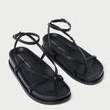 Loeffler Randall - Sonny Black Leather Wrap Sandal