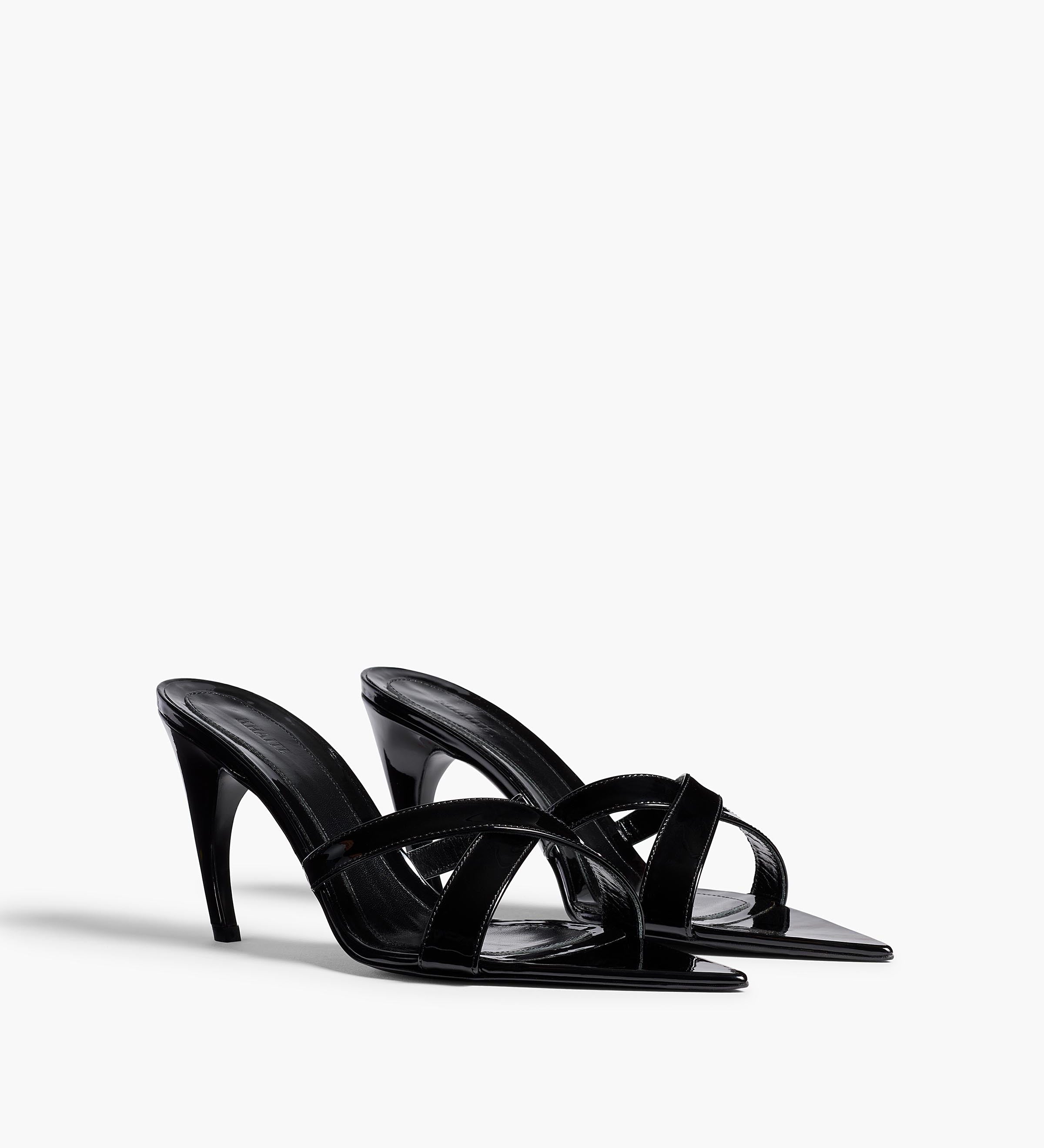Khaite - Sophie Sandal in Black Patent Leather