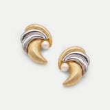 Veronica Beard - Vintage Two Tone Clip On Earrings