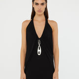 Christopher Esber - Lavalliere Draped Jersey Halter Sleeve Dress
