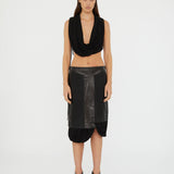 Christopher Esber - Scuffed Leather Jersey Skirt