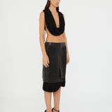 Christopher Esber - Scuffed Leather Jersey Skirt