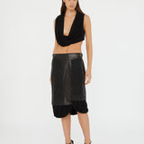 Christopher Esber - Scuffed Leather Jersey Skirt