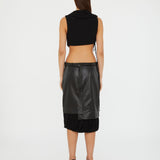 Christopher Esber - Scuffed Leather Jersey Skirt