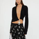 Christopher Esber - Lavalliere Draped Jersey Long Sleeve Top