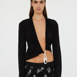 Christopher Esber - Lavalliere Draped Jersey Long Sleeve Top
