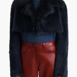 Khaite - Stallone Shearling Jacket in Dark Navy