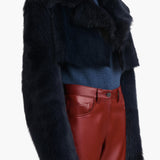 Khaite - Stallone Shearling Jacket in Dark Navy