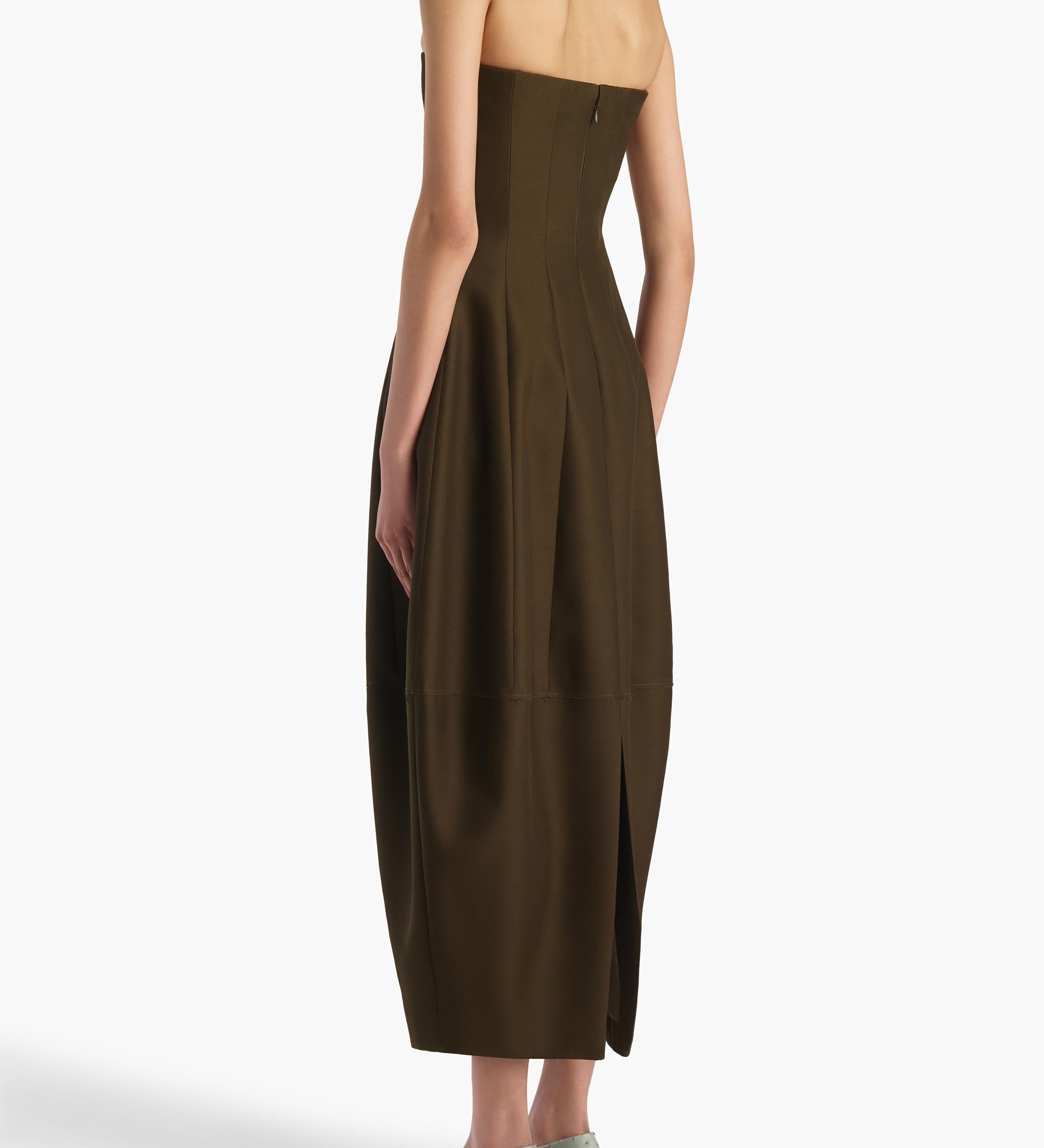 Khaite - Stela Dress in Dark Olive