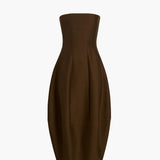Khaite - Stela Dress in Dark Olive