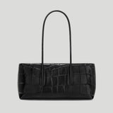 DeMellier - The Stockholm Shoulder Black Large Croc Effect