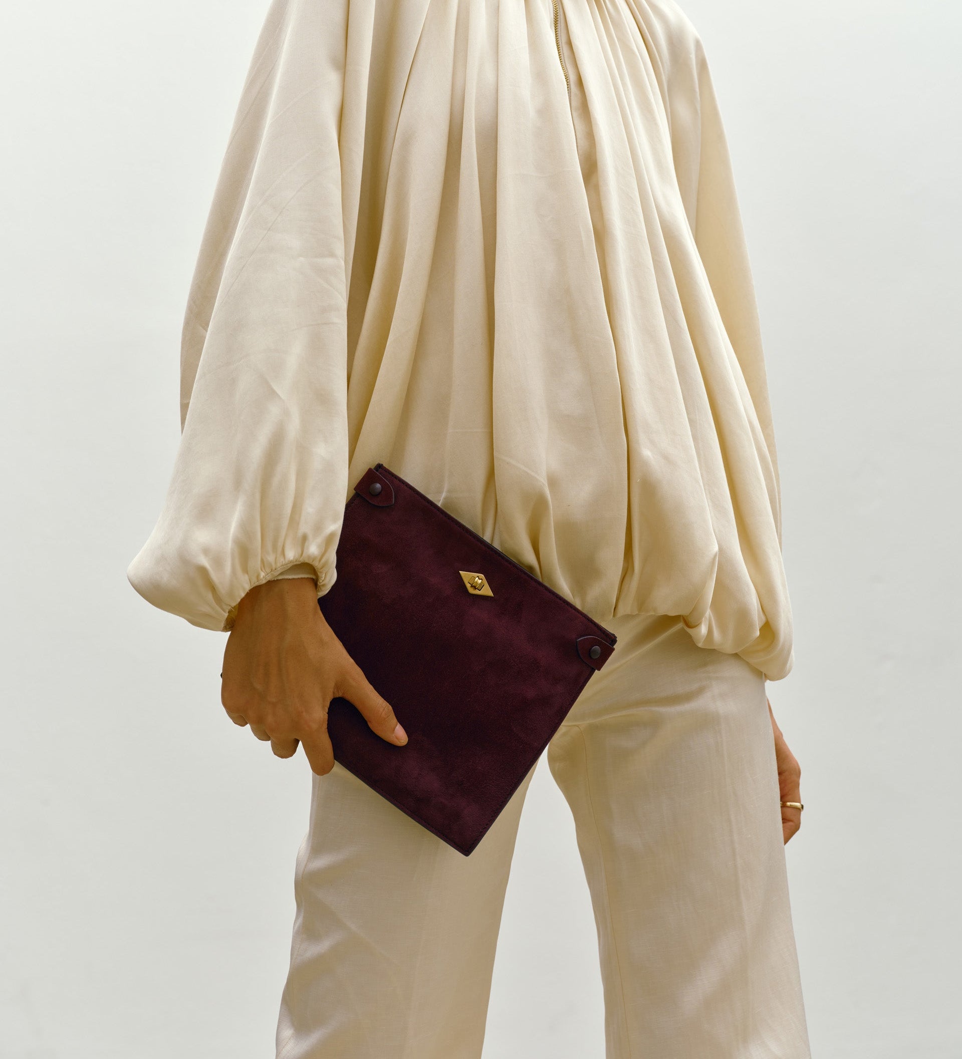 Metier - Stowaway Crossbody Buttery Suede Amarone