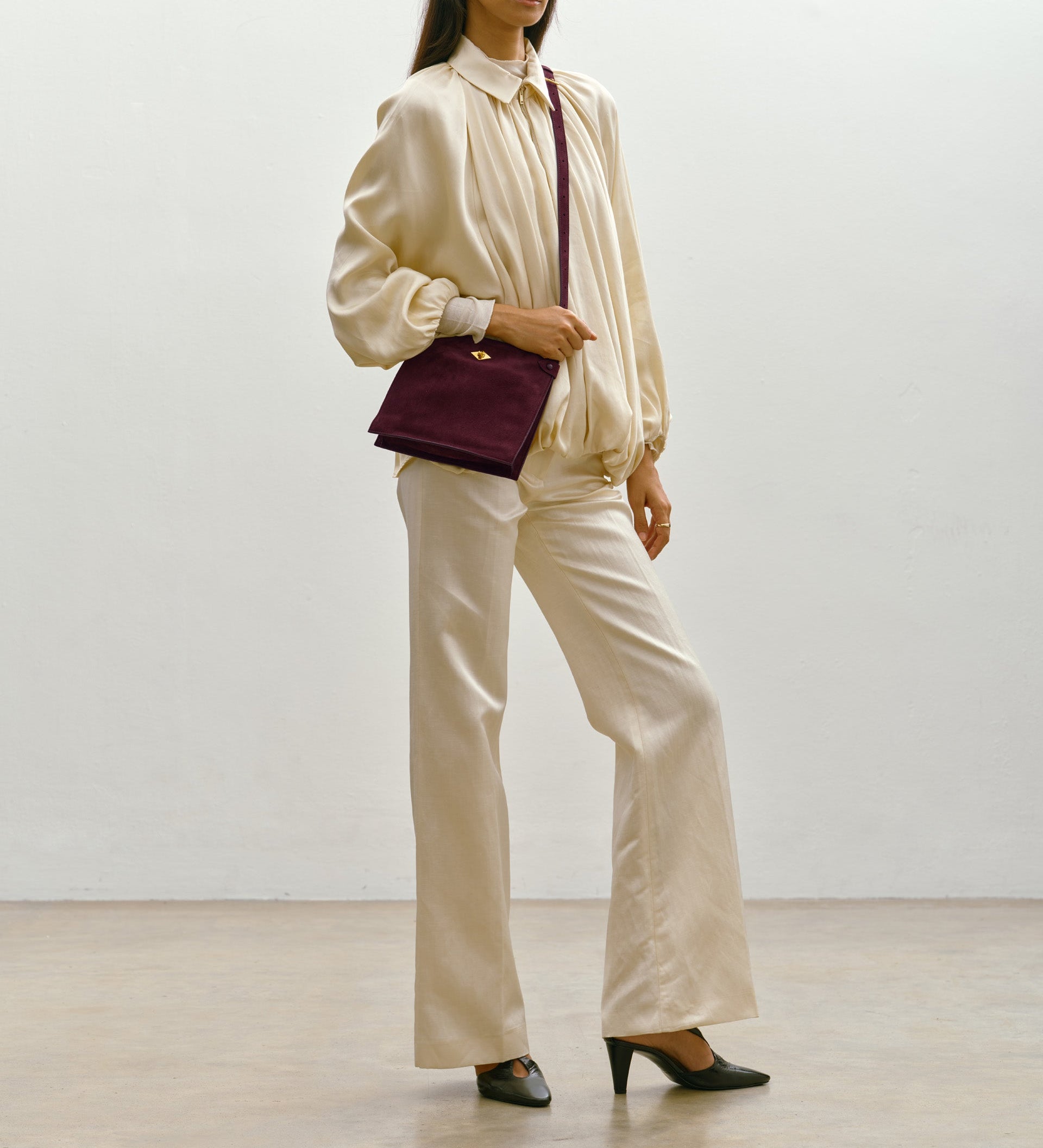 Metier - Stowaway Crossbody Buttery Suede Amarone