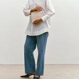 Metier - Stowaway Crossbody Natural Linen with Cognac Silver Hardware