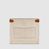 Metier - Stowaway Crossbody Natural Linen with Cognac Silver Hardware