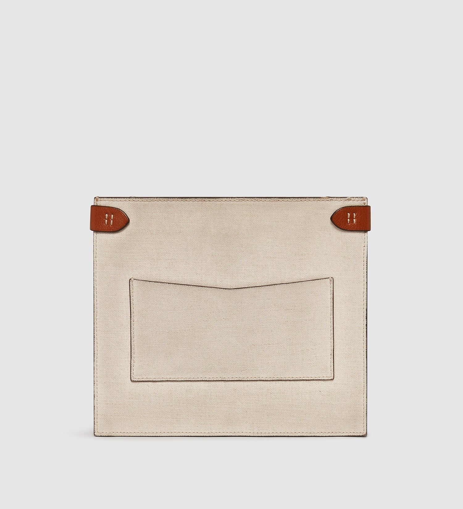 Metier - Stowaway Crossbody Natural Linen with Cognac Silver Hardware