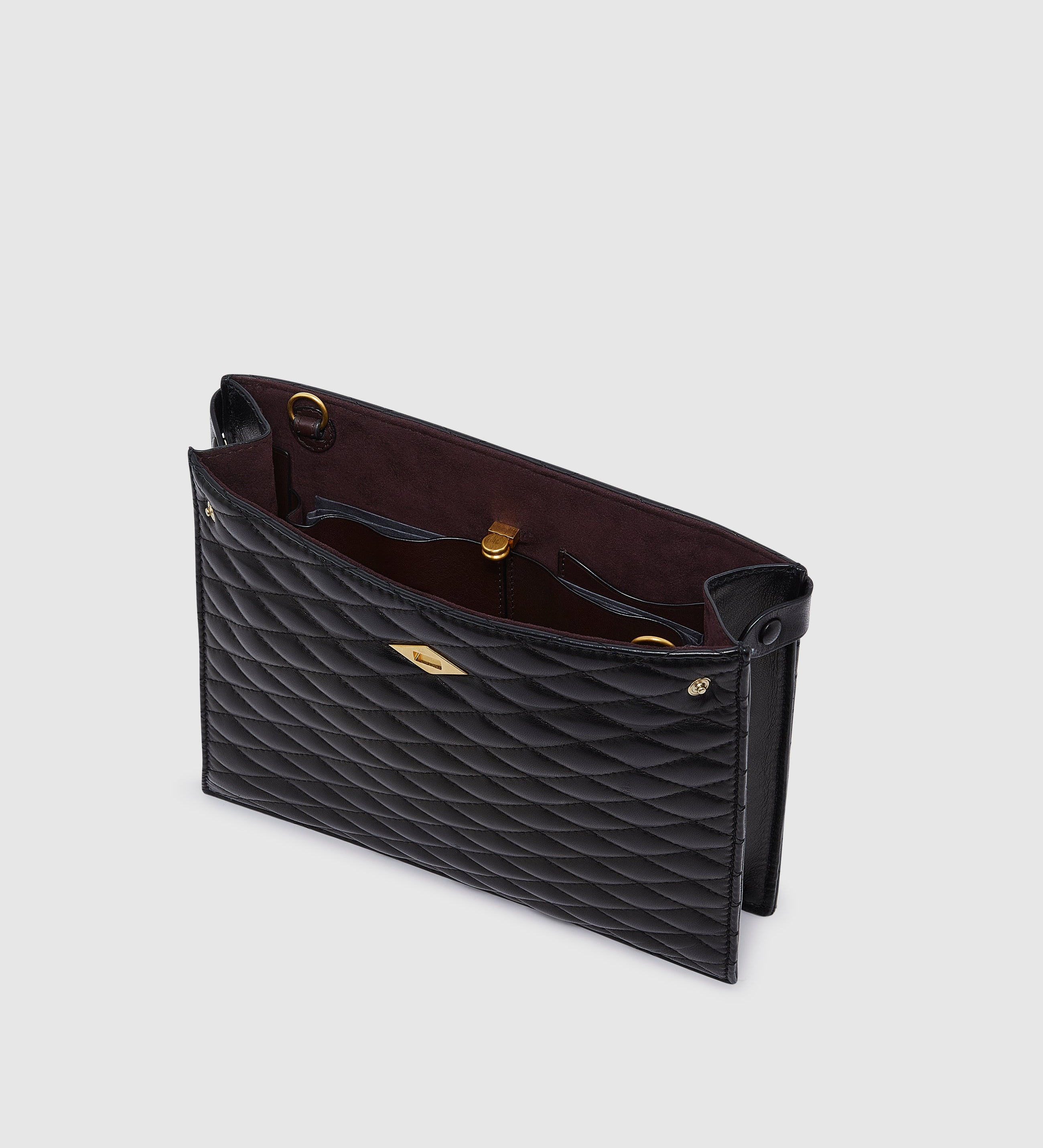 Metier - Stowaway Crossbody Nappa Diamond Quilt Black