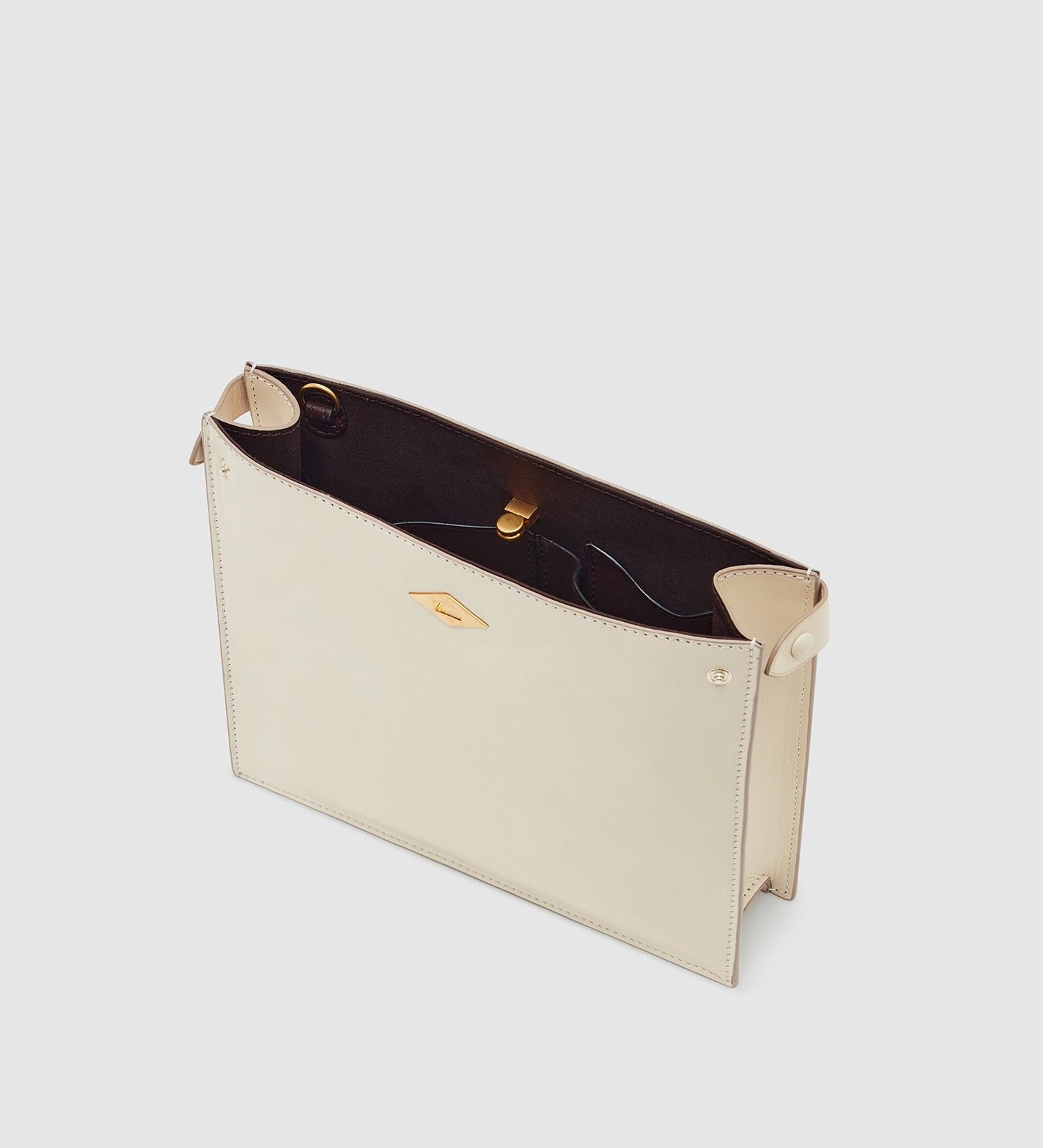 Metier - Stowaway Crossbody Buttery Nappa Crème with Gold Hardware