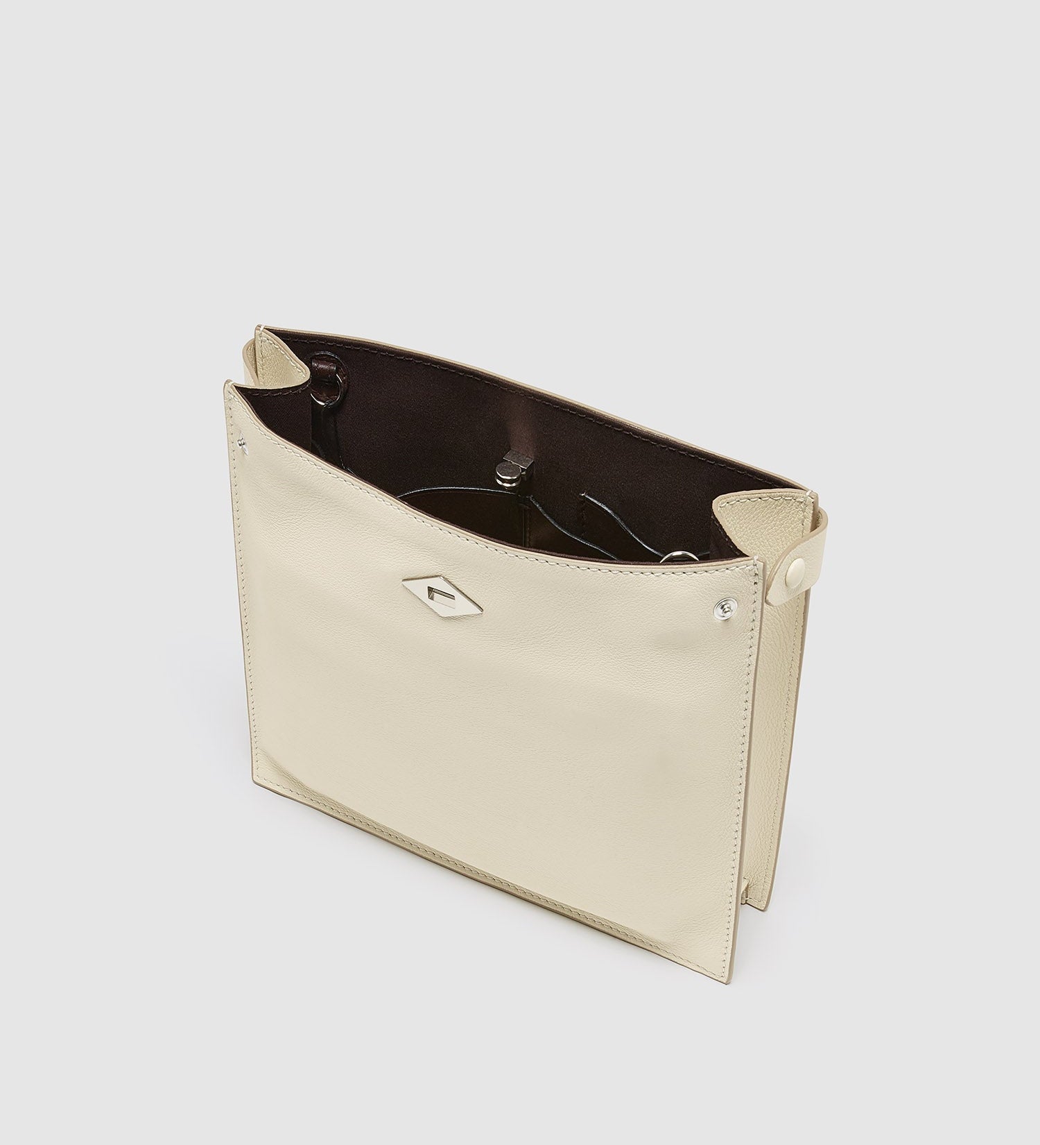 Metier - Stowaway Crossbody Smooth Calfskin White Sand with Silver Hardware