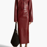 Khaite - Loxley Skirt in Oxblood Leather